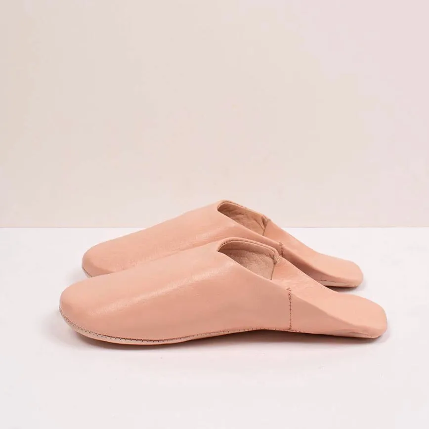 Moroccan Babouche Slipper Blush