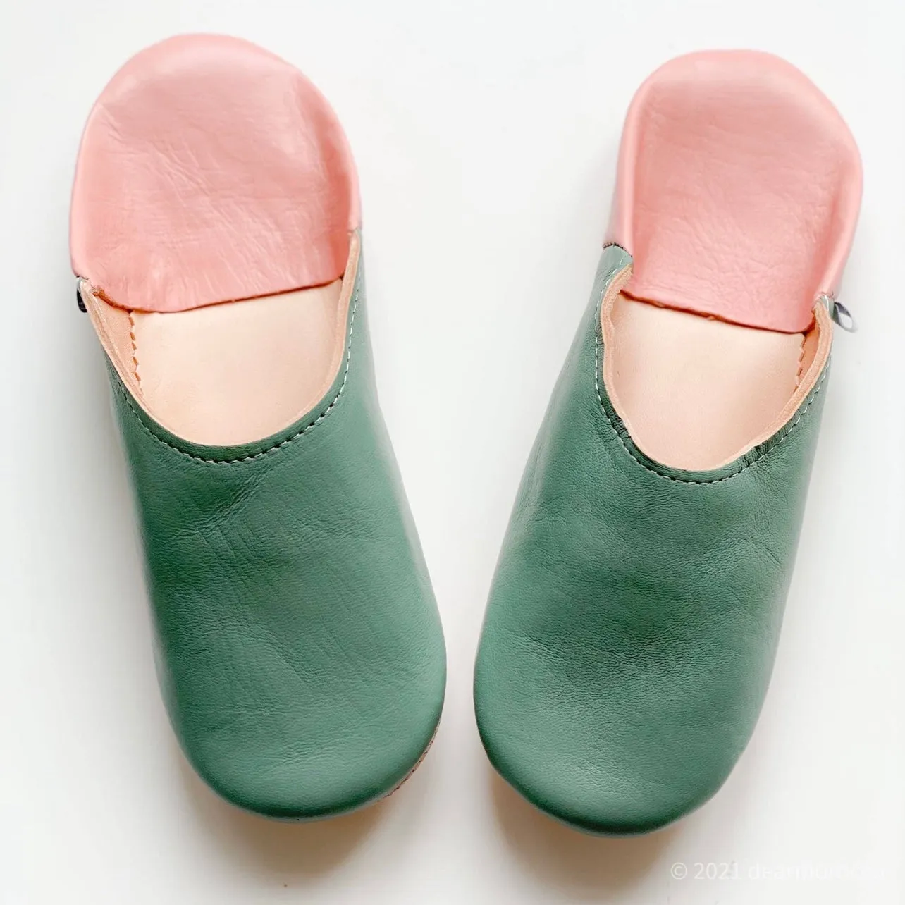 Moroccan Babouche Slipper Sage & Rosewater