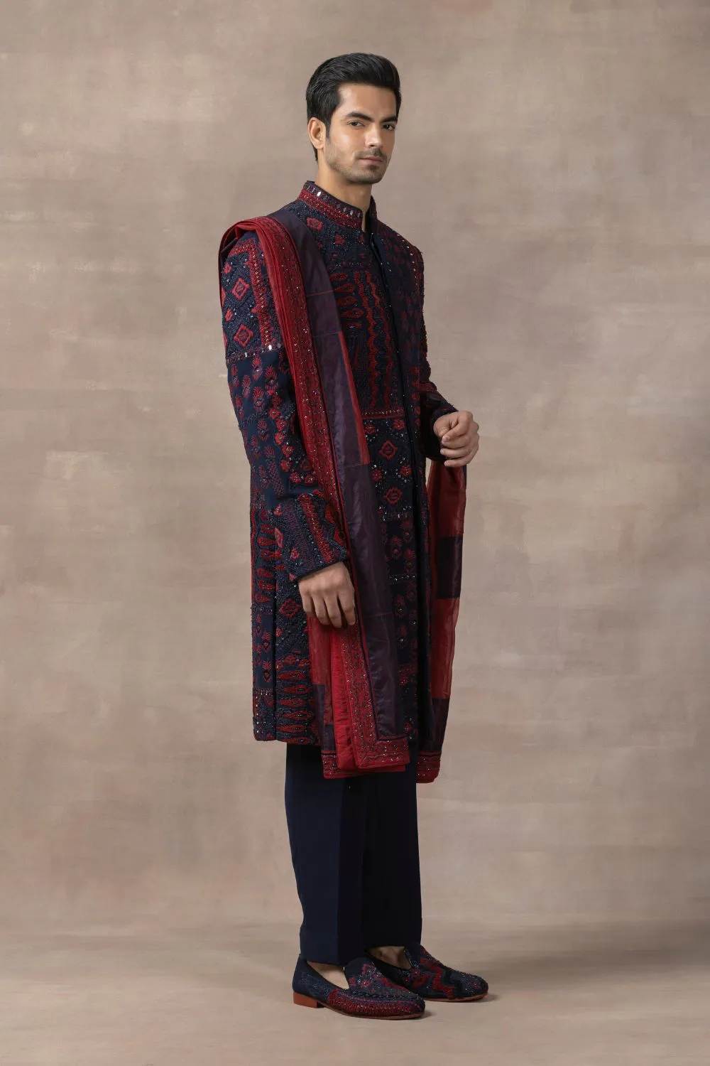 Navy Thread Work Sherwani