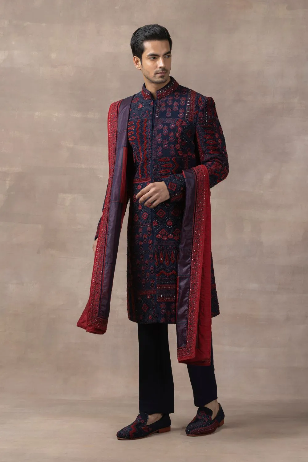 Navy Thread Work Sherwani