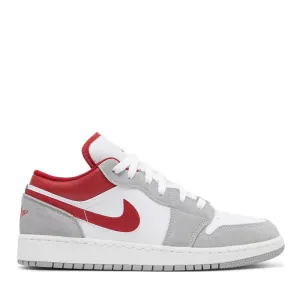 NIKE AIR JORDAN1 LOW LIGHT SMOKE GREY GYM RED GS (NEW) (NEW)