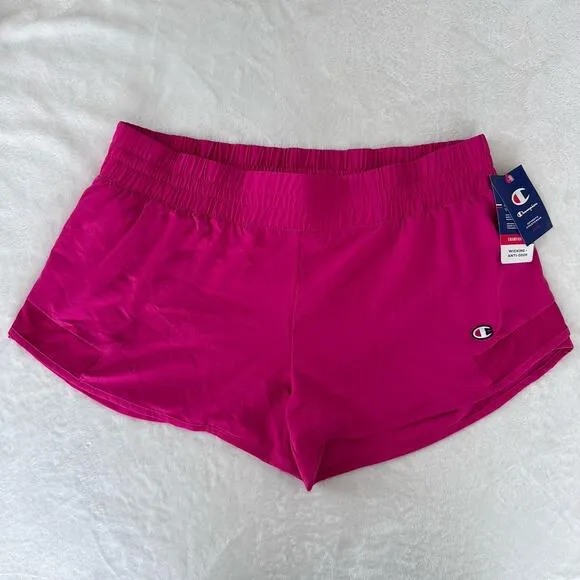 Nike And Champion Running Shorts Lot Womens XXL Dri Fit Eclipse Lined Pink Black