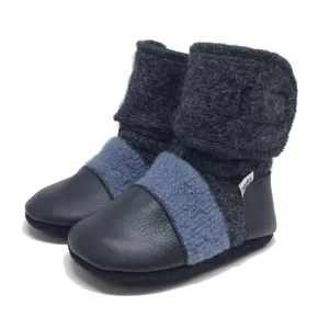Nooks Design Felted Wool Booties (Steel Blue)