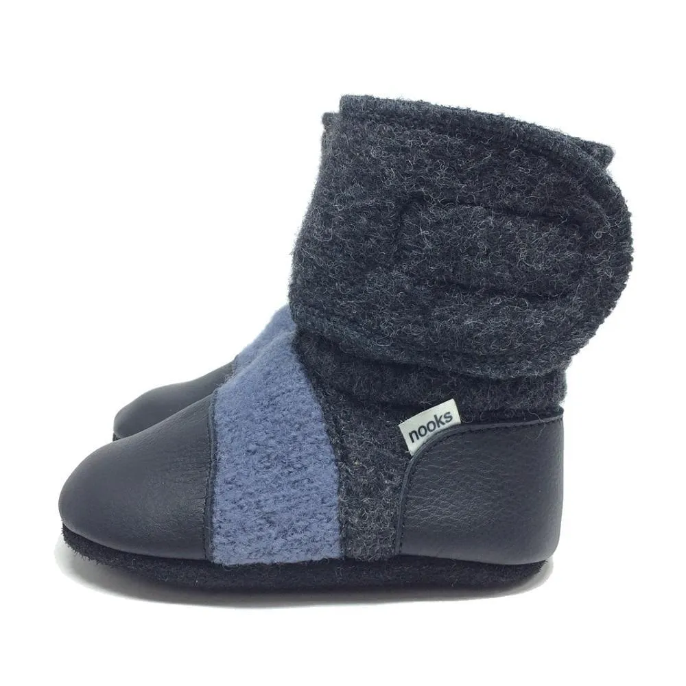 Nooks Design Felted Wool Booties (Steel Blue)