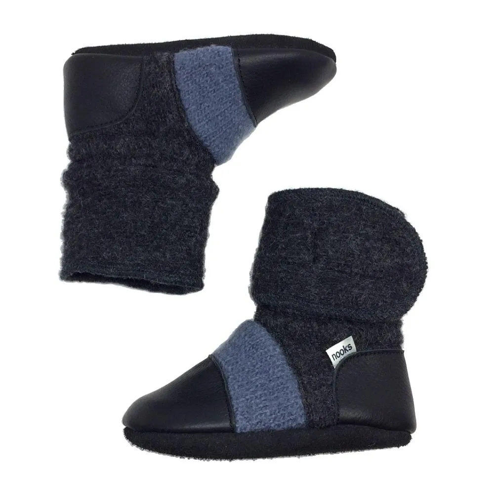 Nooks Design Felted Wool Booties (Steel Blue)