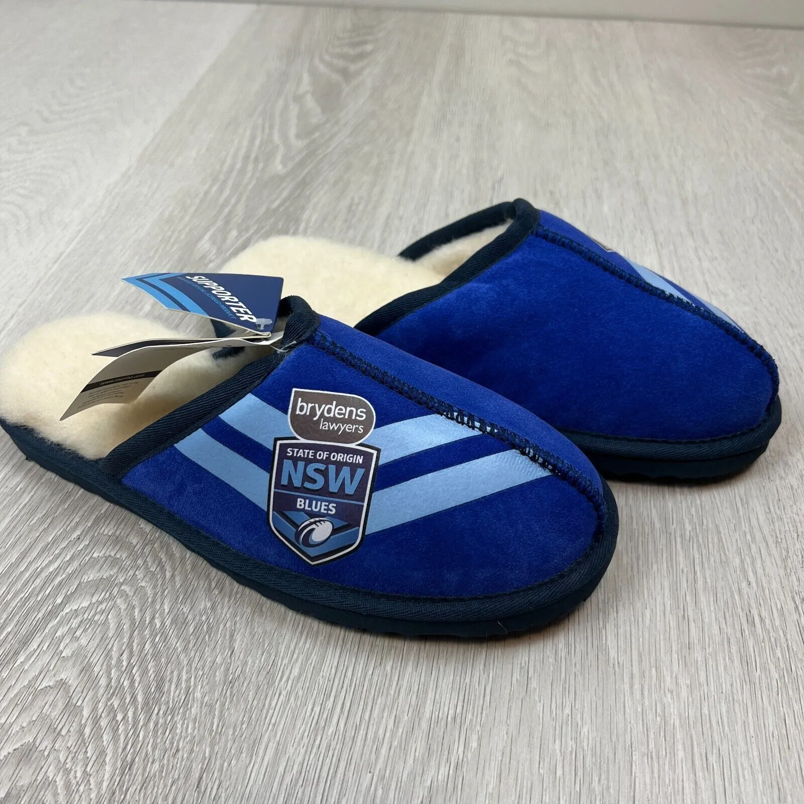 NRL NSW Blues State of Origin Merino Wool Slippers Size US W 15 / M 14 (New)