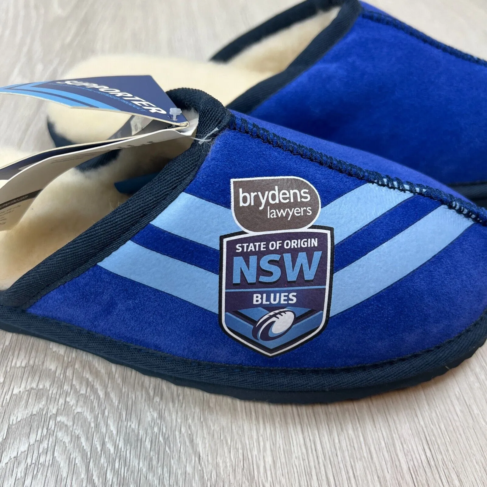 NRL NSW Blues State of Origin Merino Wool Slippers Size US W 15 / M 14 (New)