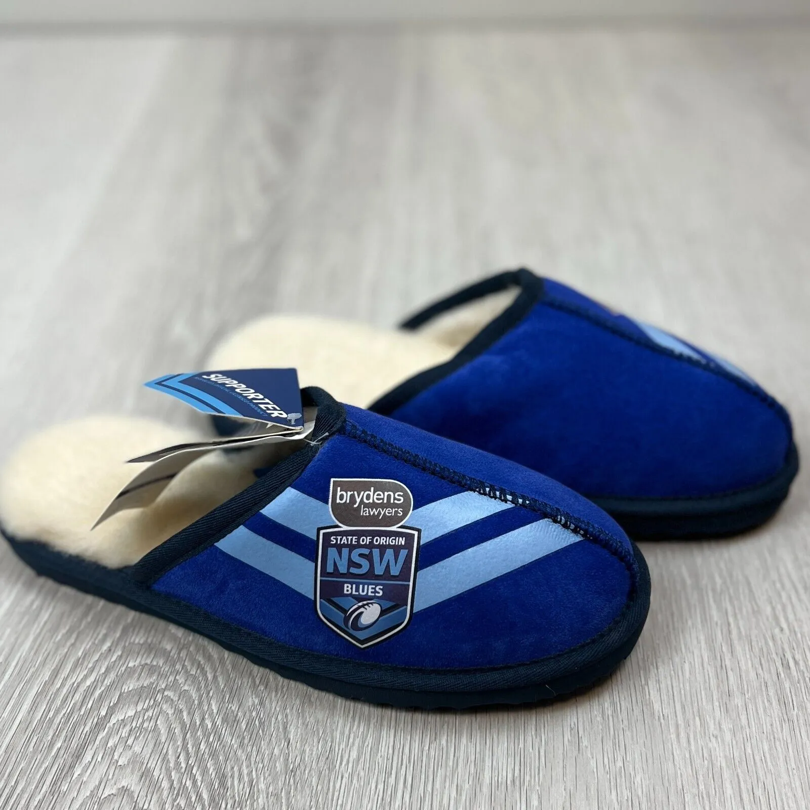 NRL NSW Blues State of Origin Merino Wool Slippers Size US W 15 / M 14 (New)