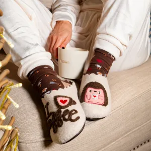 NUEVO Pack Calcetín "Sin Café No Me Espresso"   Slippers I Love Coffee
