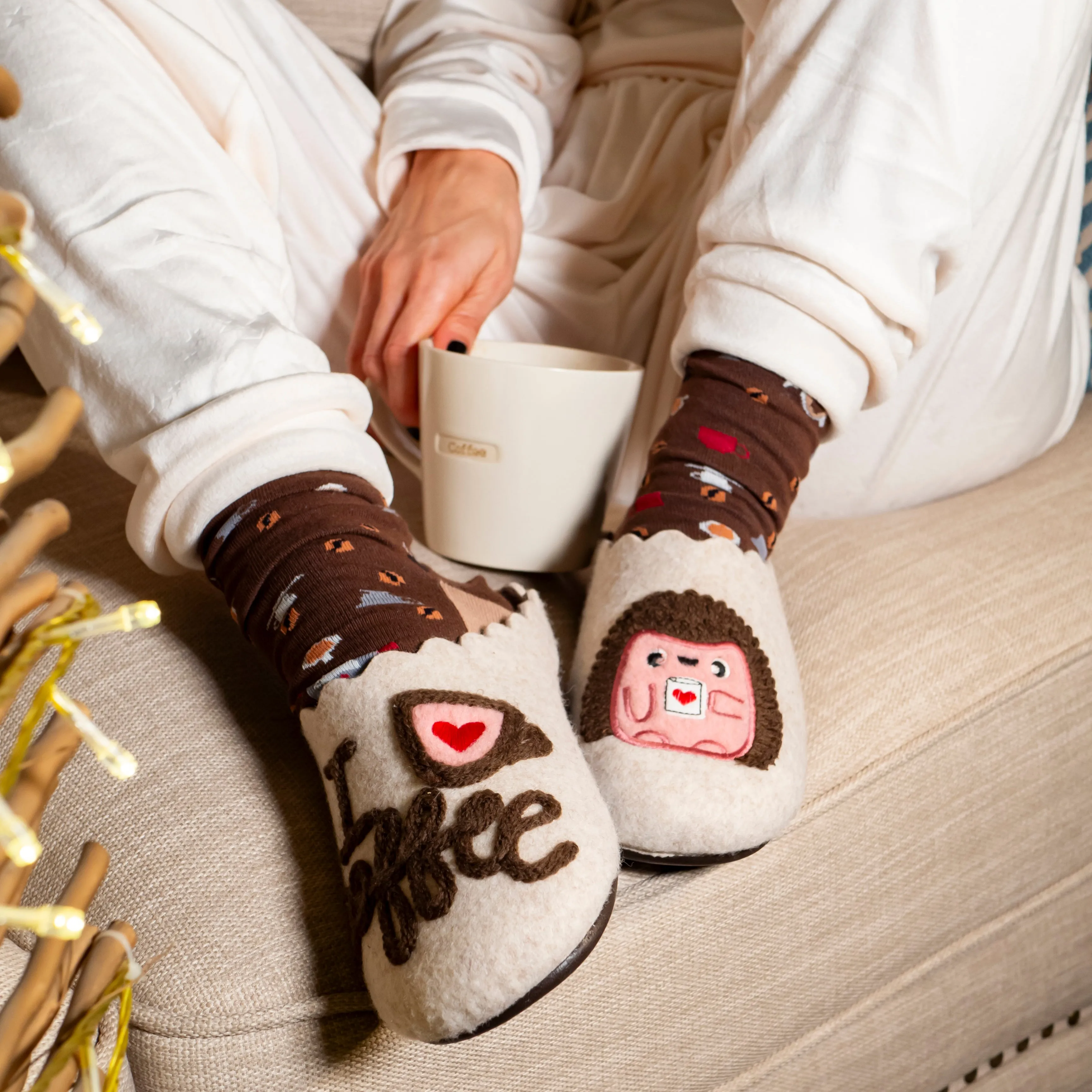 NUEVO Pack Calcetín "Sin Café No Me Espresso"   Slippers I Love Coffee