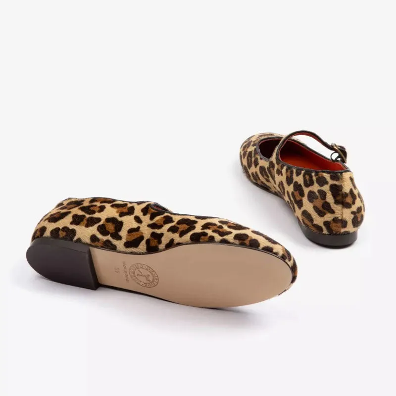 PENELOPE CHILVERS Fay Leopard Pony Mary Jane Shoes in Brown