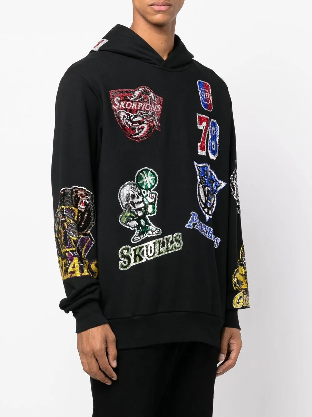 Philipp Plein Basketball patch-detail hoodie