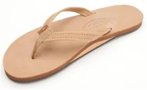 Rainbow Single Layer Premier Leather with Arch Support and a Narrow Strap Women's Sandal