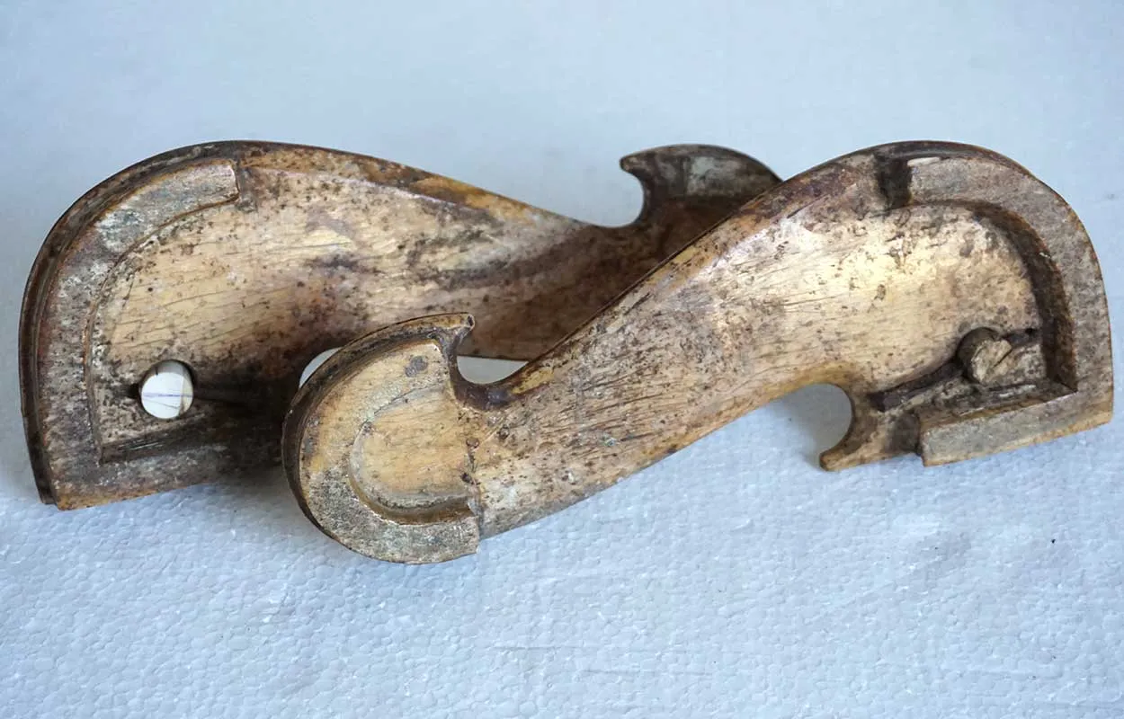 Rare Pair of Indian Mughal Murshidabad Ivory Paduka Slippers