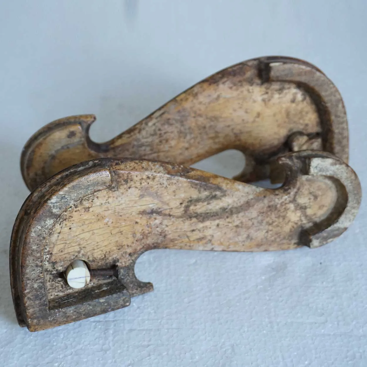 Rare Pair of Indian Mughal Murshidabad Ivory Paduka Slippers
