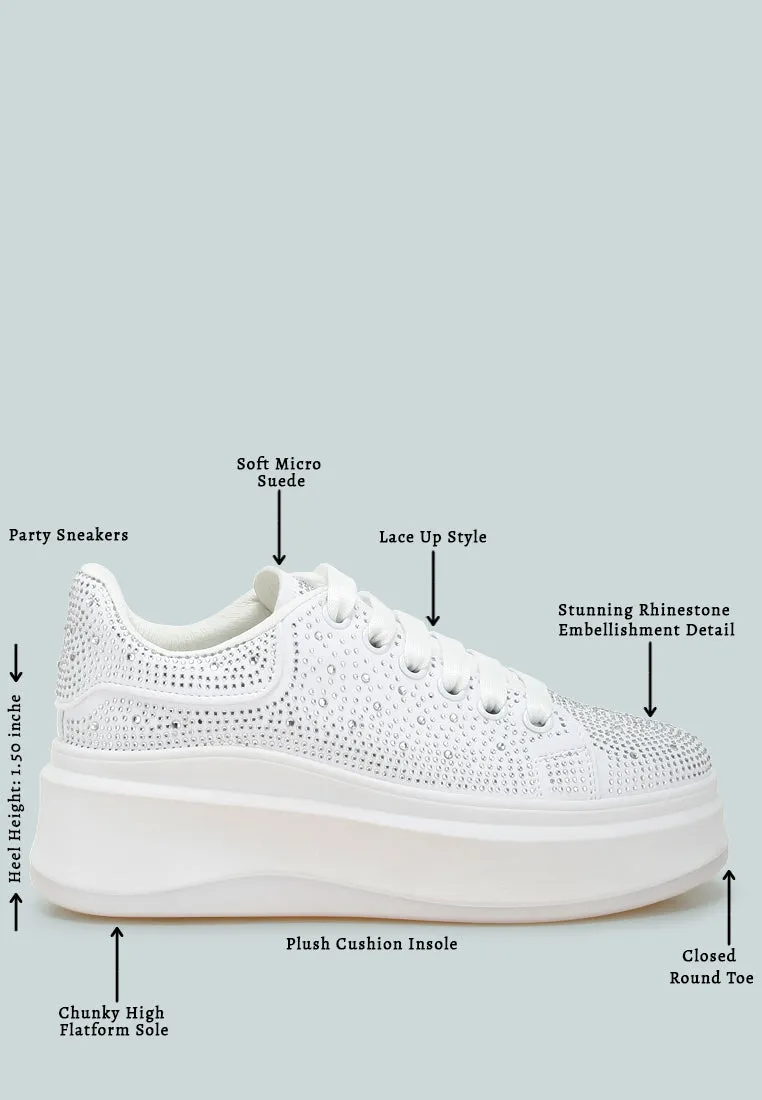 Rhinestones Embellished Chunky Sneakers By RAG