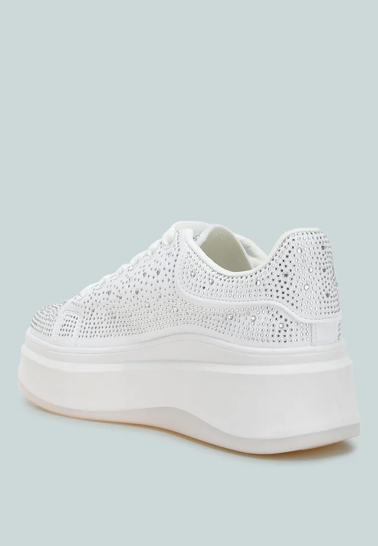 Rhinestones Embellished Chunky Sneakers By RAG
