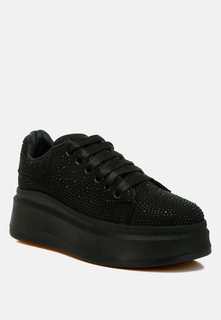 Rhinestones Embellished Chunky Sneakers By RAG