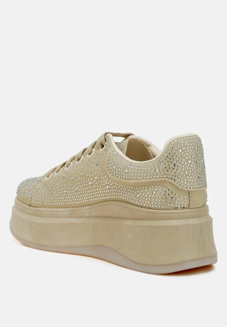 Rhinestones Embellished Chunky Sneakers By RAG