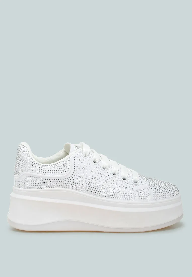 Rhinestones Embellished Chunky Sneakers By RAG