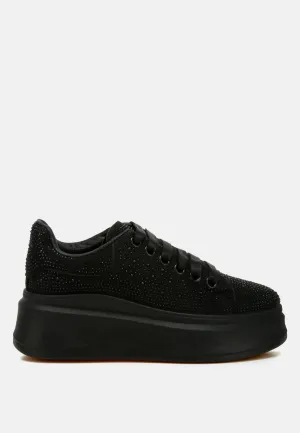 Rhinestones Embellished Chunky Sneakers By RAG