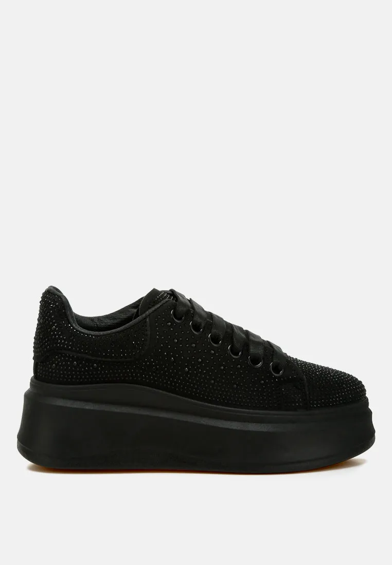 Rhinestones Embellished Chunky Sneakers By RAG