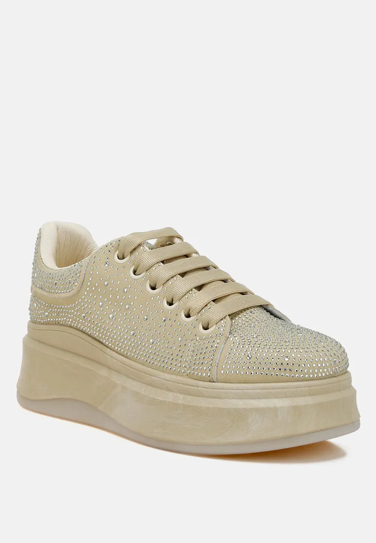 Rhinestones Embellished Chunky Sneakers By RAG