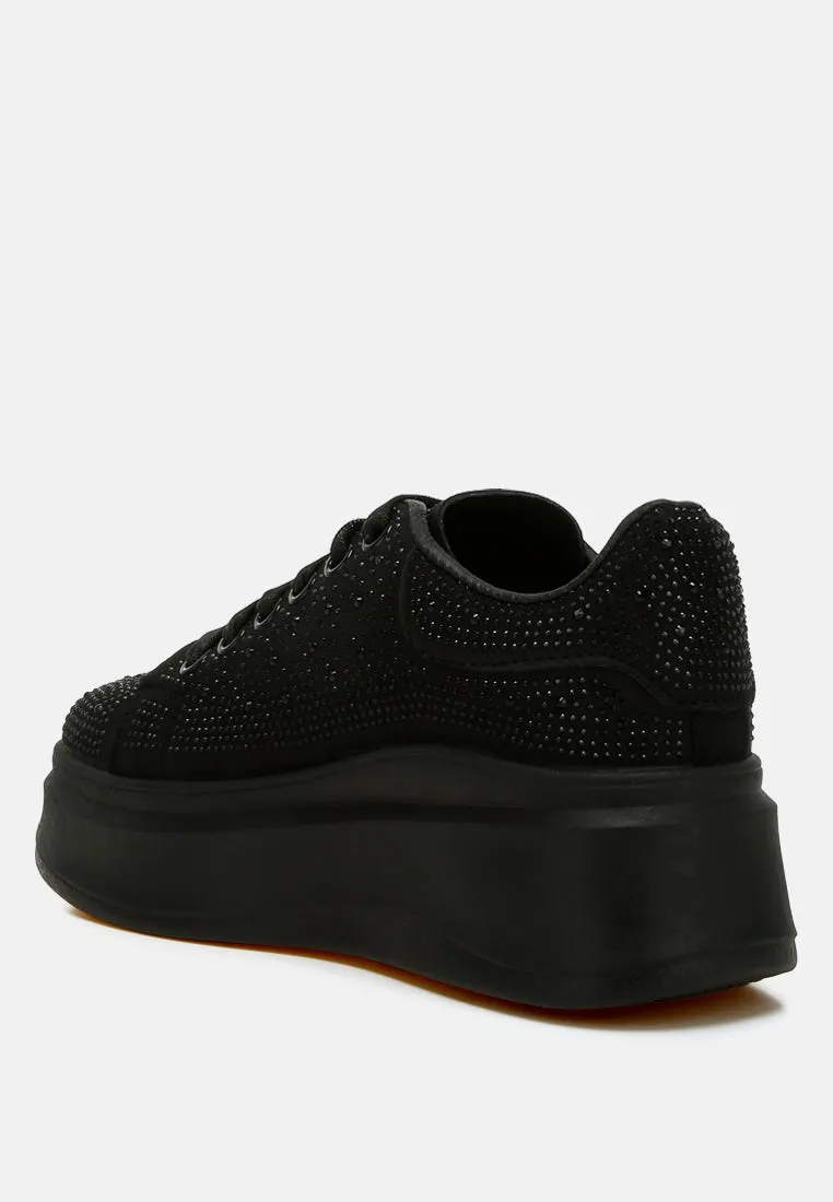 Rhinestones Embellished Chunky Sneakers By RAG