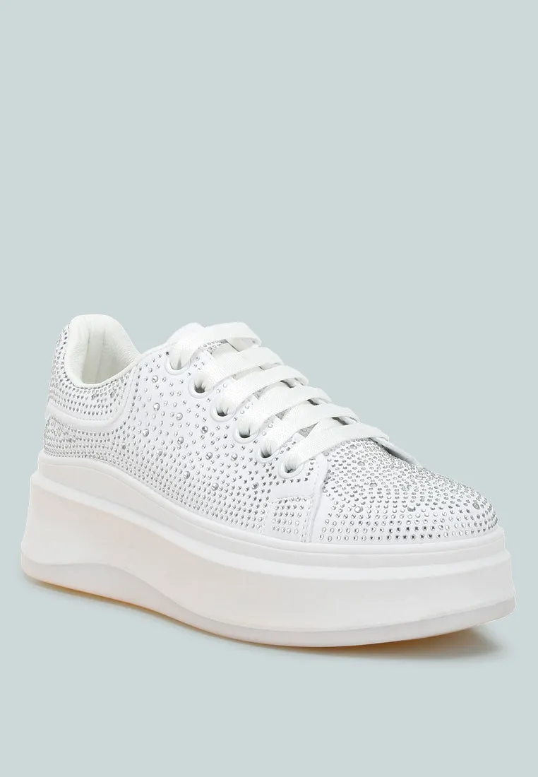 Rhinestones Embellished Chunky Sneakers By RAG