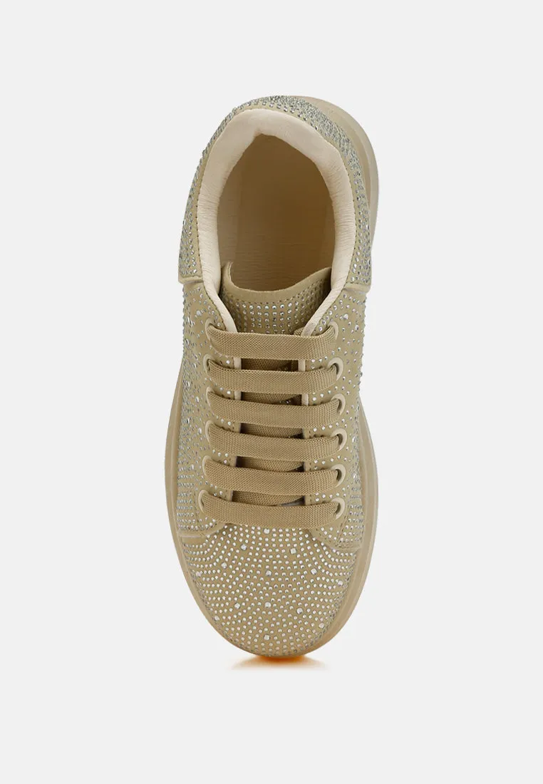 Rhinestones Embellished Chunky Sneakers By RAG