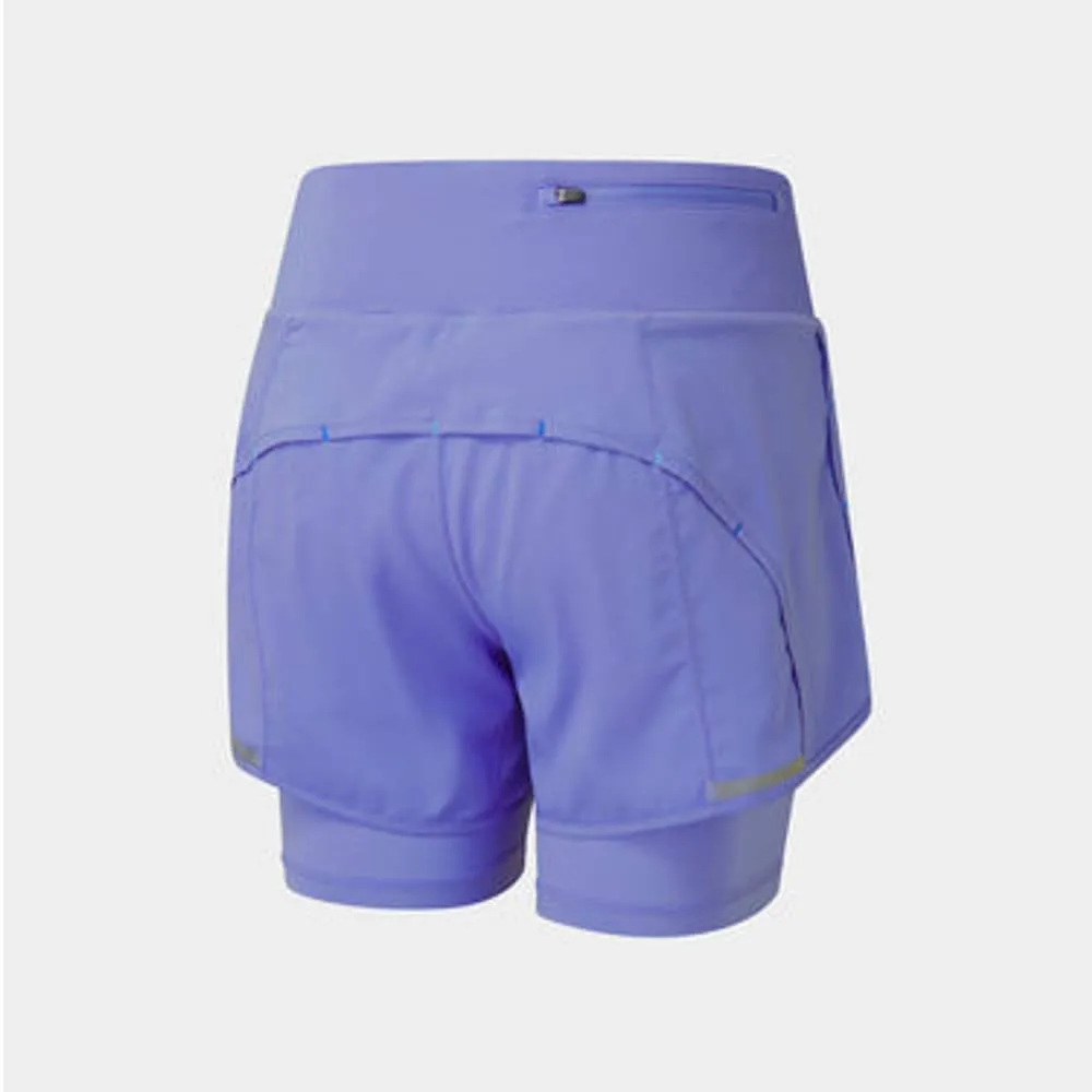 Ronhill Tech 4.5" Twin Short (Womens) - Periwinkle/Aquamint
