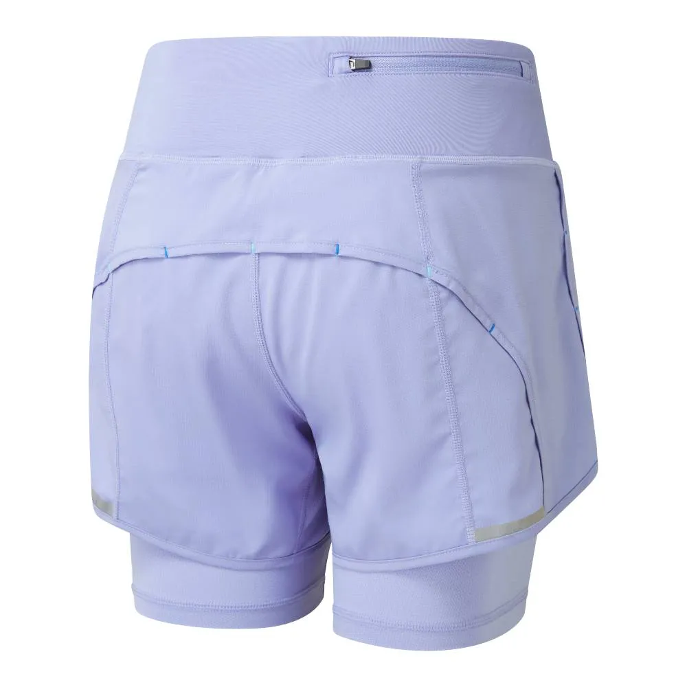 Ronhill Tech 4.5" Twin Short (Womens) - Periwinkle/Aquamint