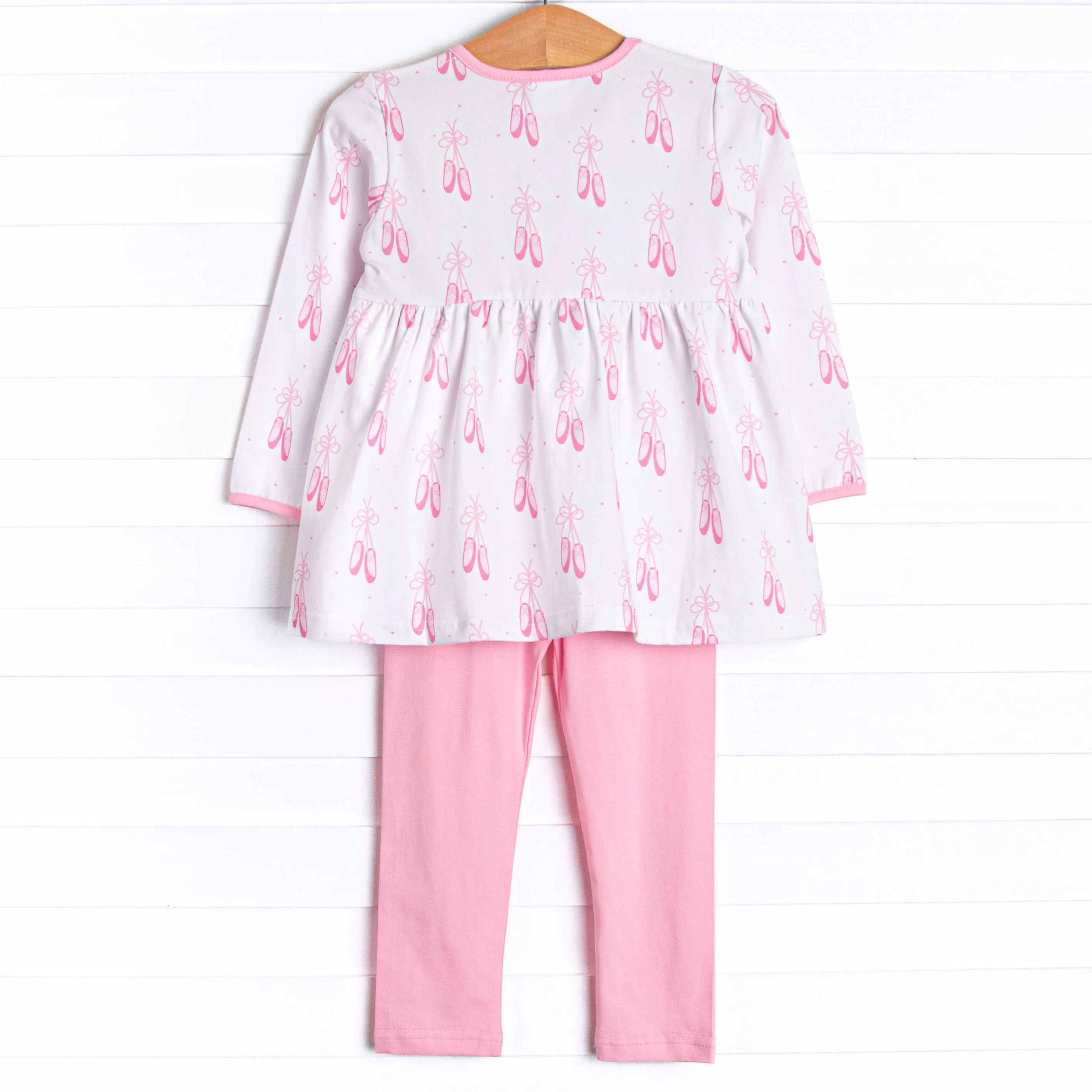 Satin Slippers Legging Set, Pink