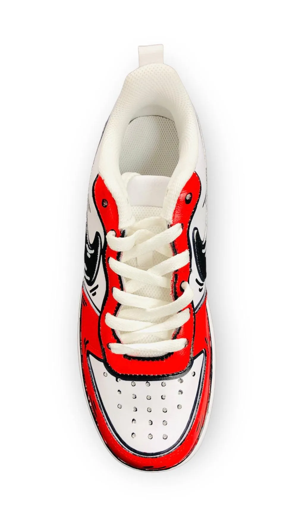 SCARPE NIKE COURT BOROUGH LOW 2 LE SNEAKERS ONE CUSTOM COMICS RED