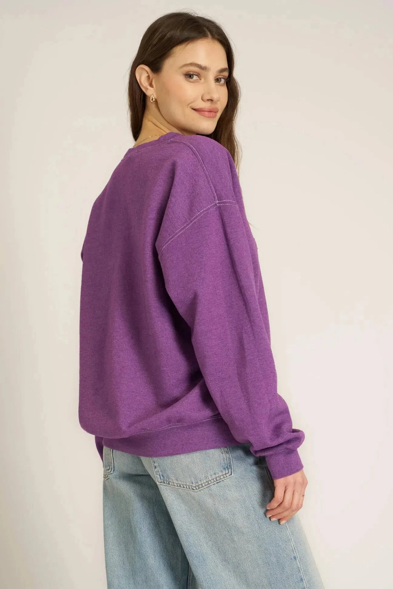 Scorpio Notch Neck Swtshrt by Project Social T | Purple Rain
