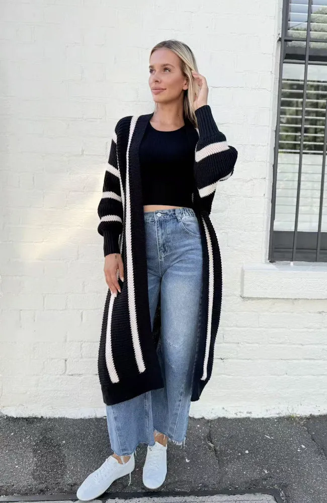 Selena Chunky Cardi - Black/White