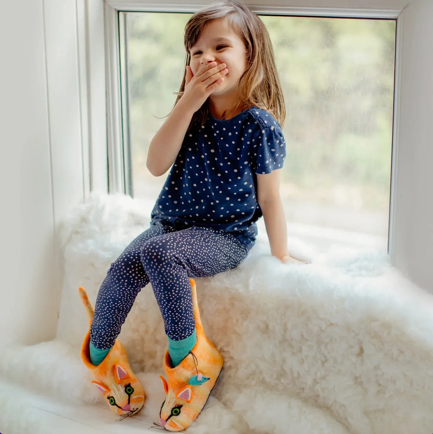 Sew Heart Felt Ginger The Farm Cat Slippers