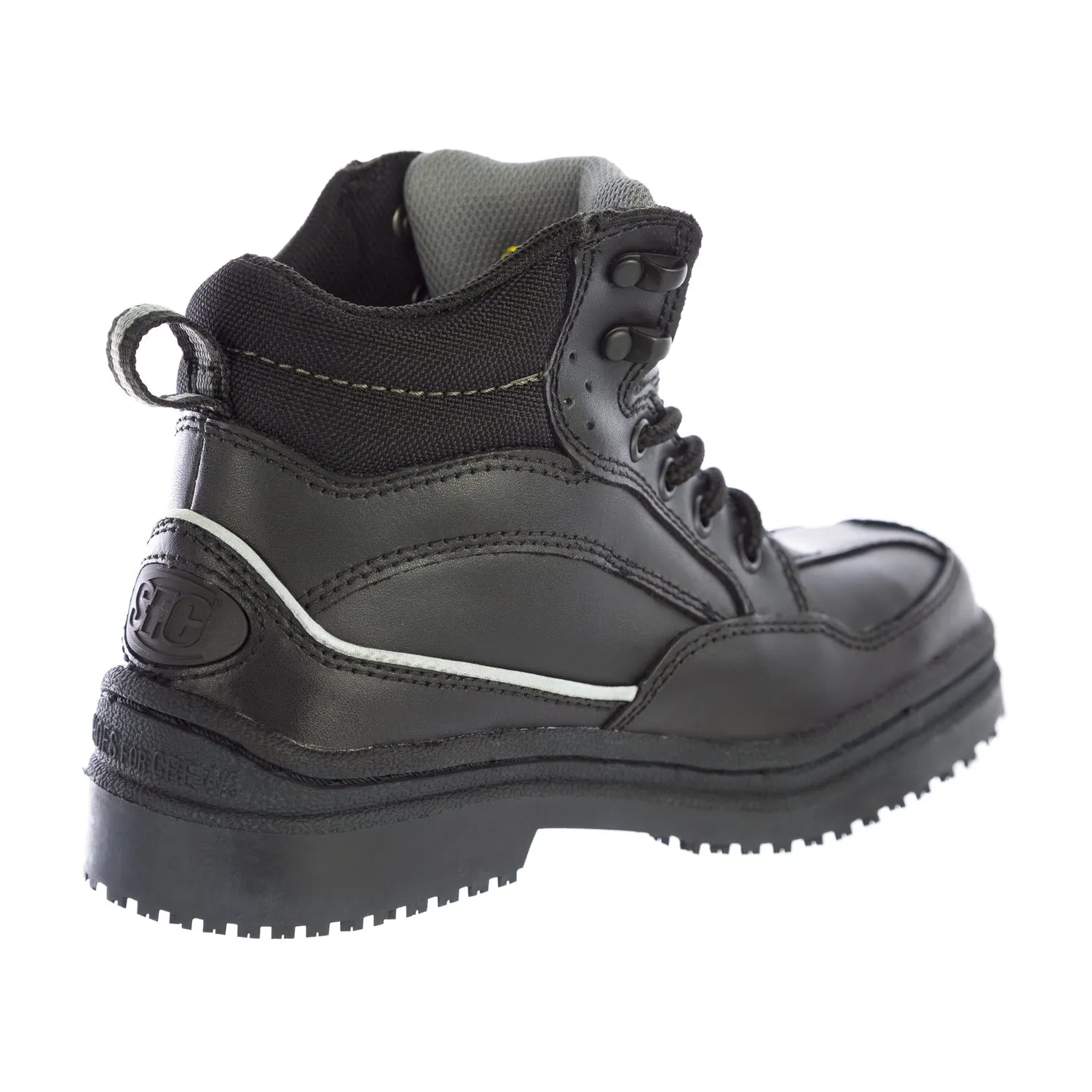 SFC Shoes for Crews Men's Neo Black Leather Boots 5255 Size 4 $59 NEW