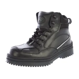 SFC Shoes for Crews Men's Neo Black Leather Boots 5255 Size 4 $59 NEW