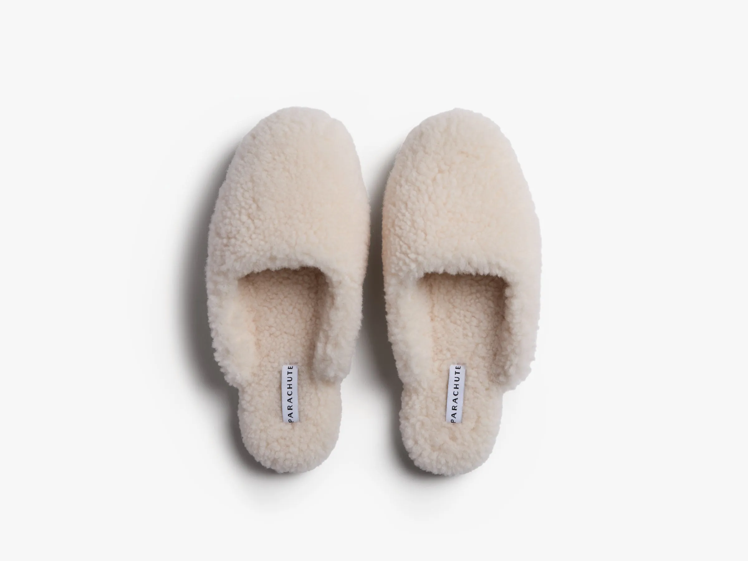 Shearling Wool Lounge Slippers (Natural)