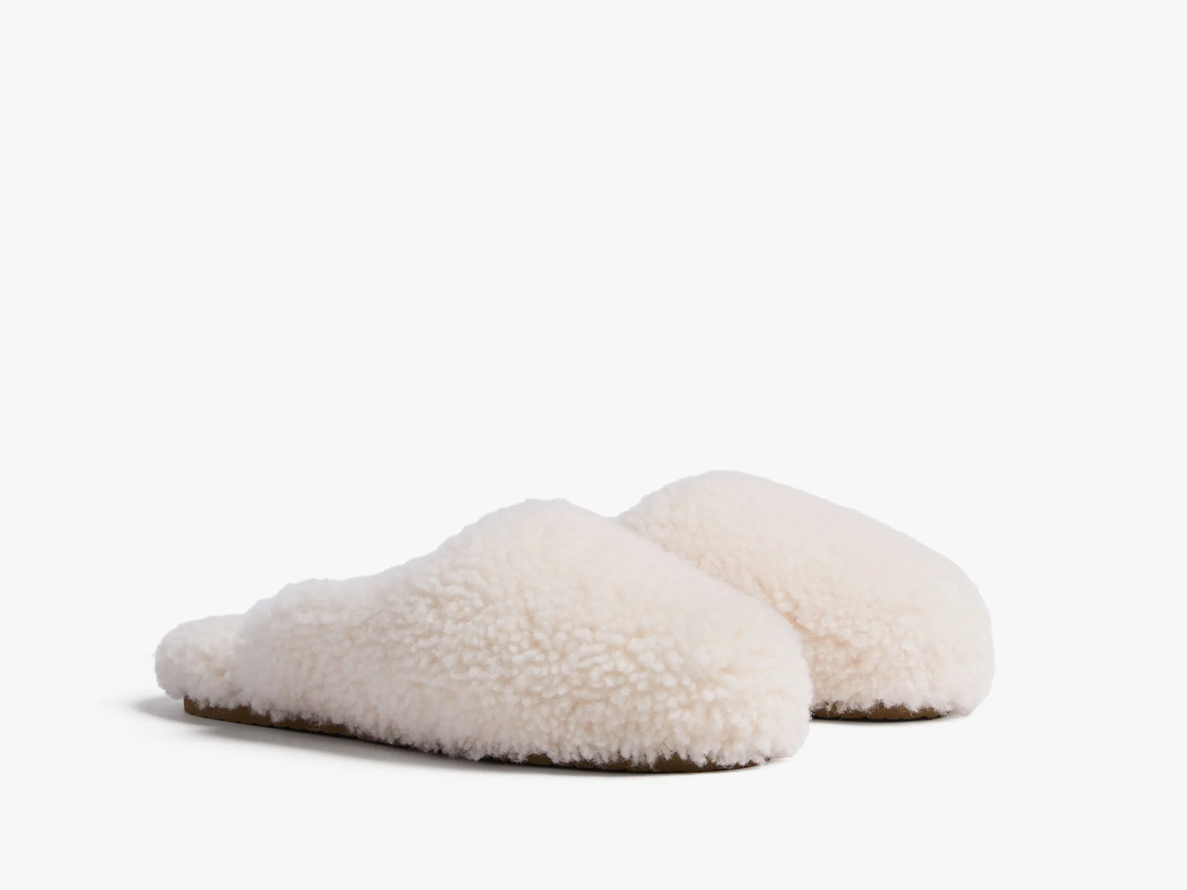 Shearling Wool Lounge Slippers (Natural)