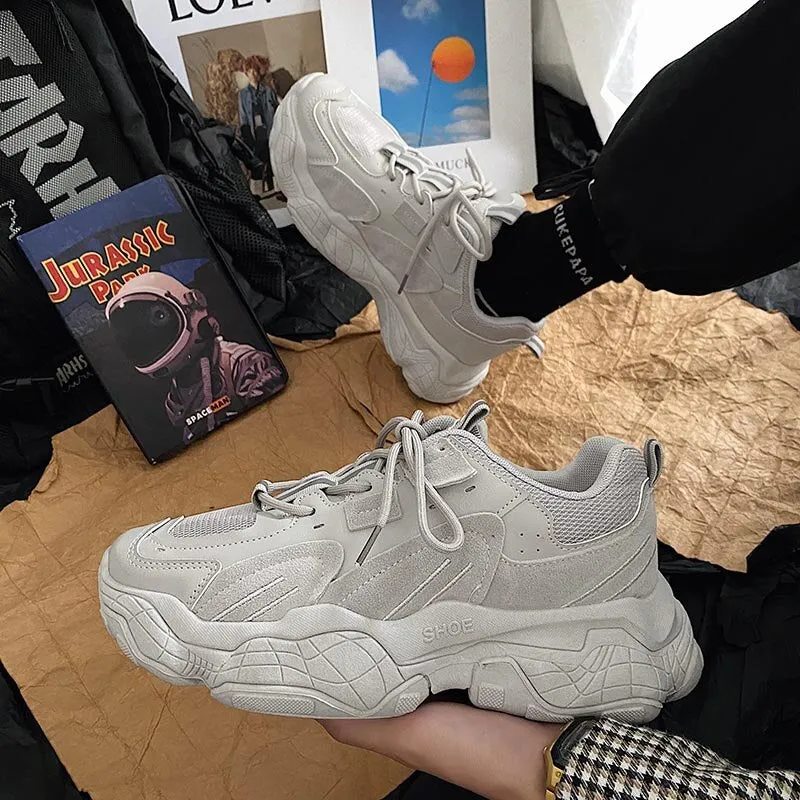Shoes Lace-Up Rubber Chunky Sneakers