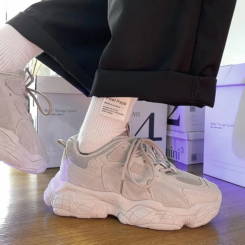 Shoes Lace-Up Rubber Chunky Sneakers
