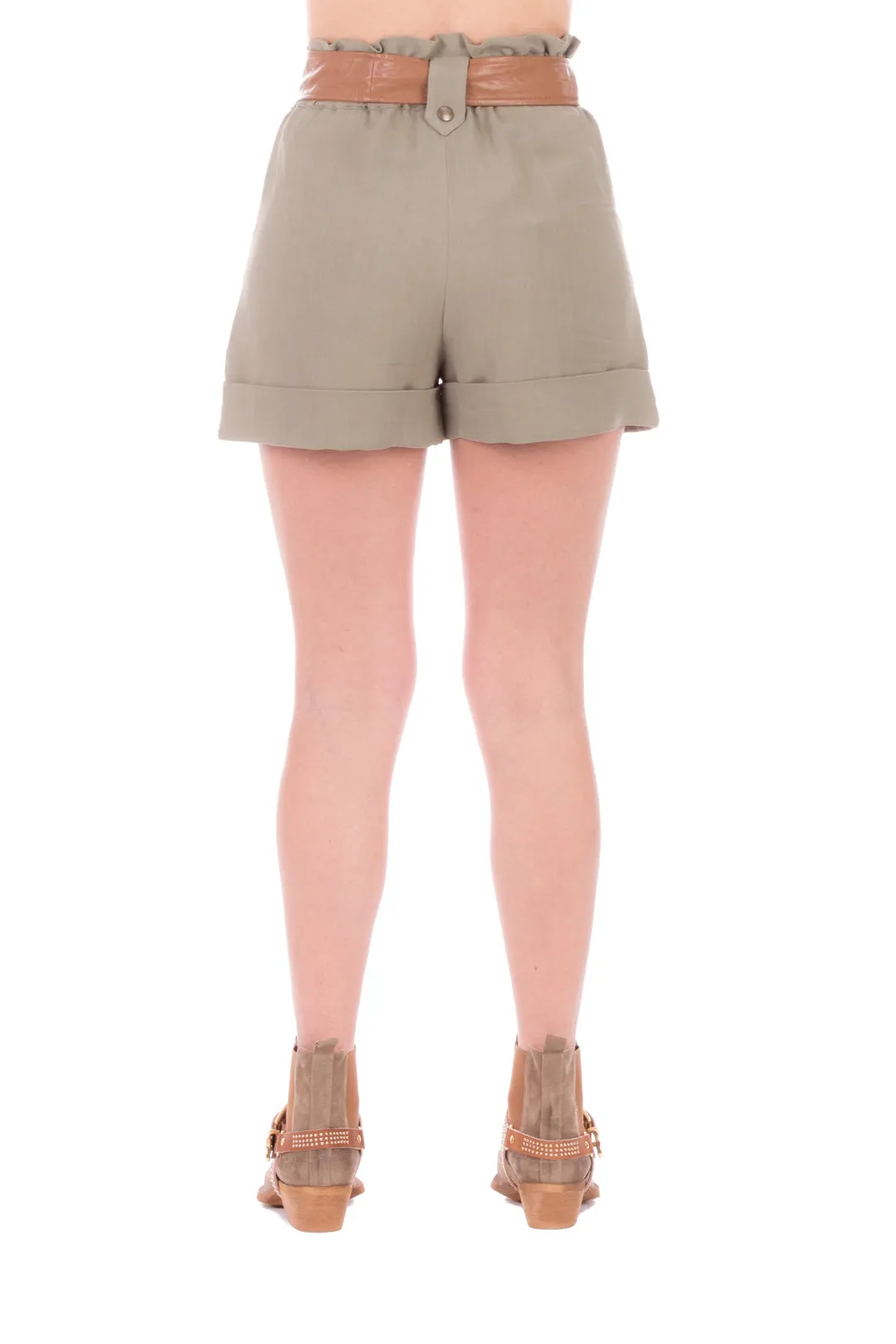 Shorts In Canvas con Cintura