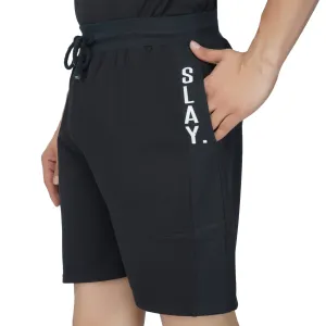 SLAY. Men's Activewear Black Sports Shorts