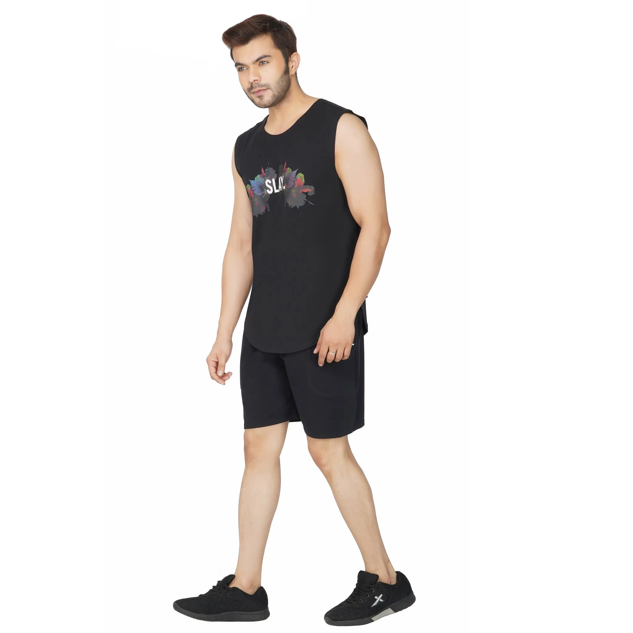 SLAY. Men's Activewear Black Sports Shorts