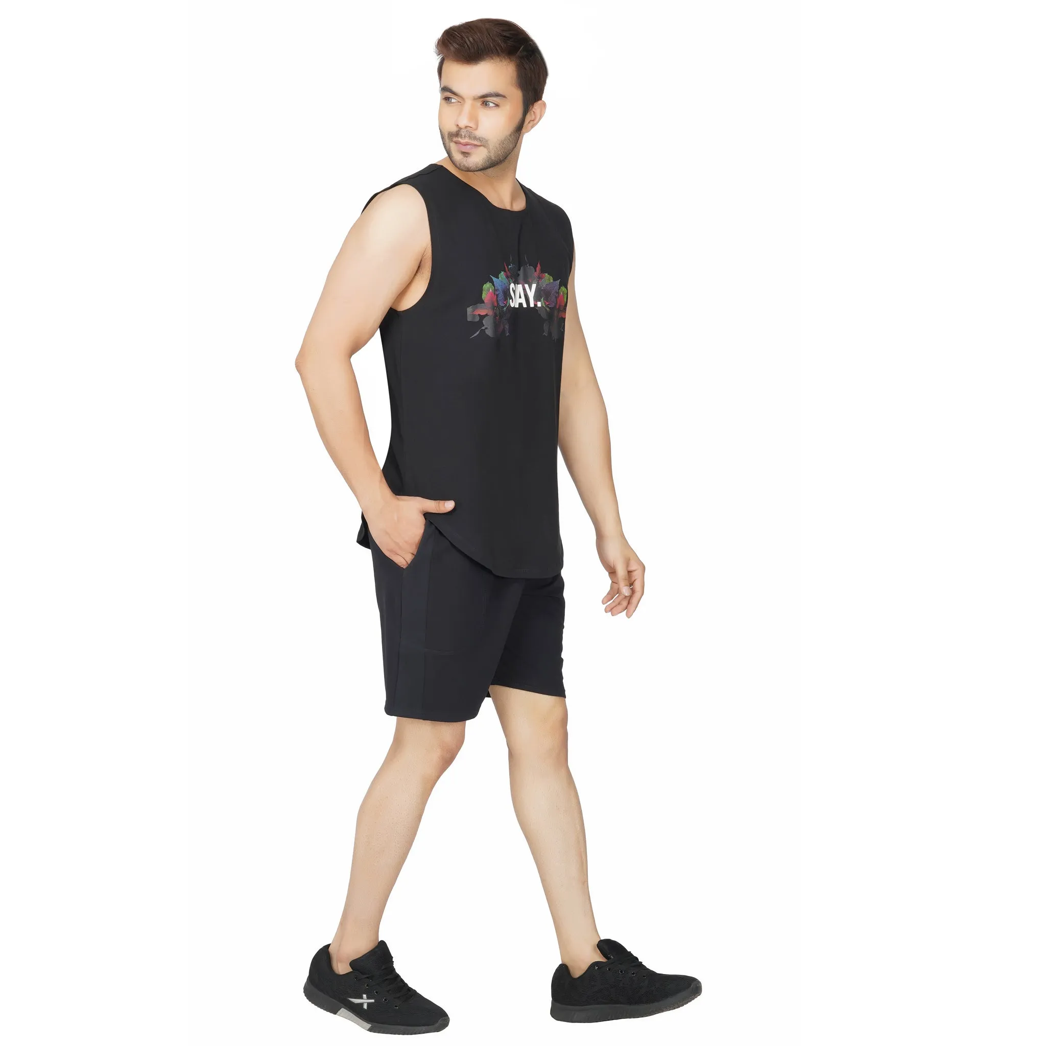 SLAY. Men's Activewear Black Sports Shorts