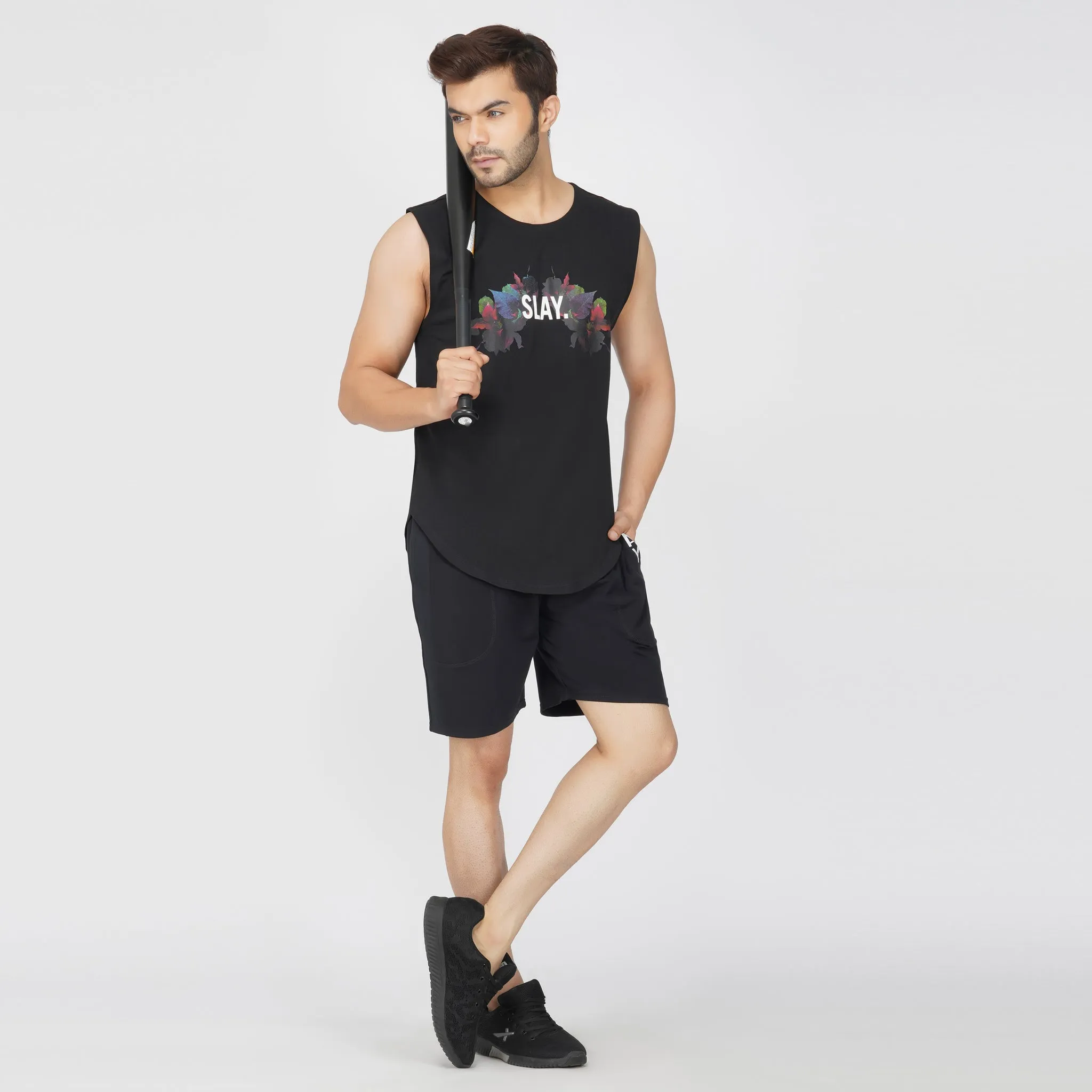 SLAY. Men's Activewear Black Sports Shorts