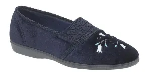 Sleepers LS792C Womens Gusset Throat Patterned Slipper