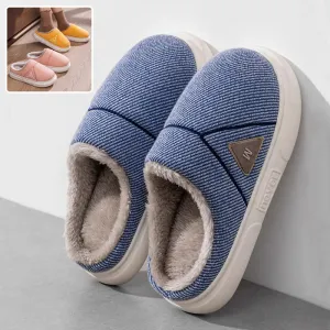 Solid Striped Winter Warm Slippers